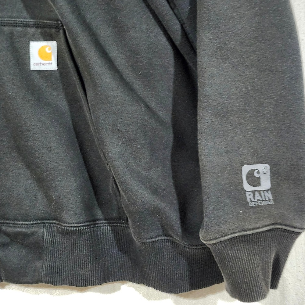 Carhartt Rain Defender Black Full Zip Hoodie Mens 2XL Original Fit Heavyweight - Picture 6 of 15